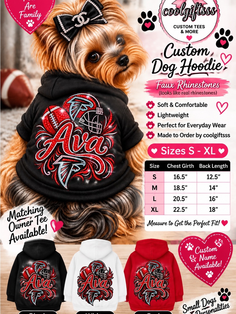 Custom Sport Dog Hoodie | Personalized Pet Hoodie S M L XL New your team